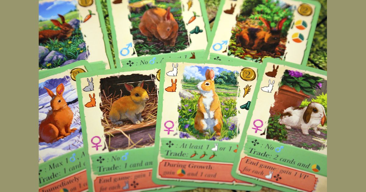 Coney rabbit cards and resource tokens