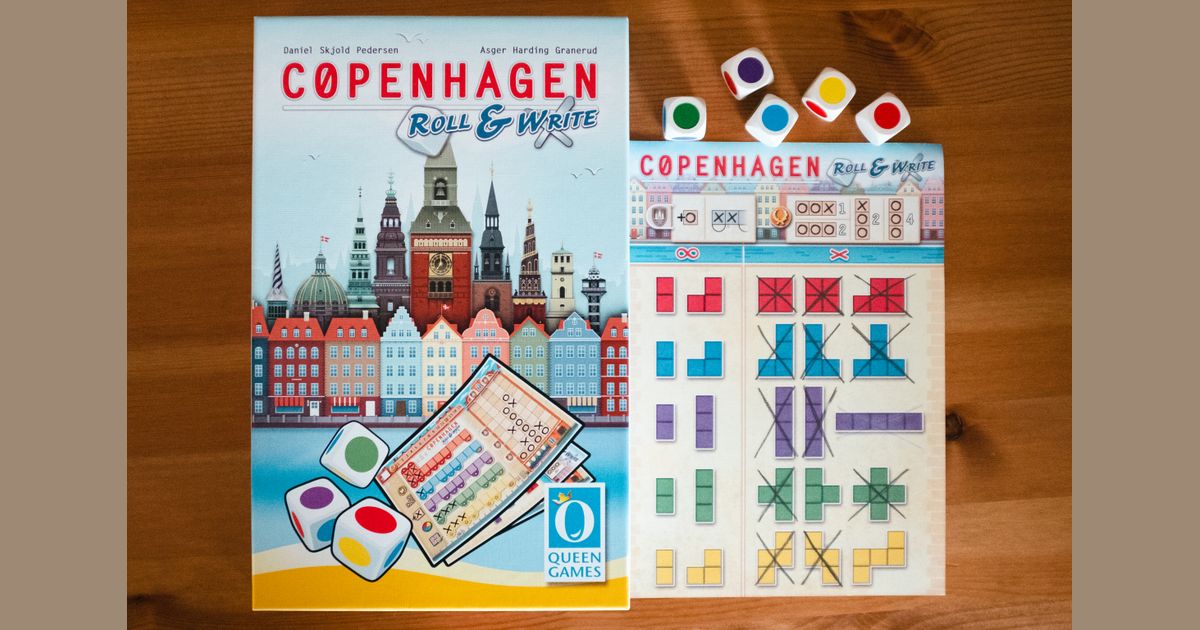 Copenhagen Roll and Write box sheets and dice
