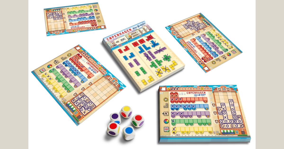 Copenhagen Roll and Write gameplay setup