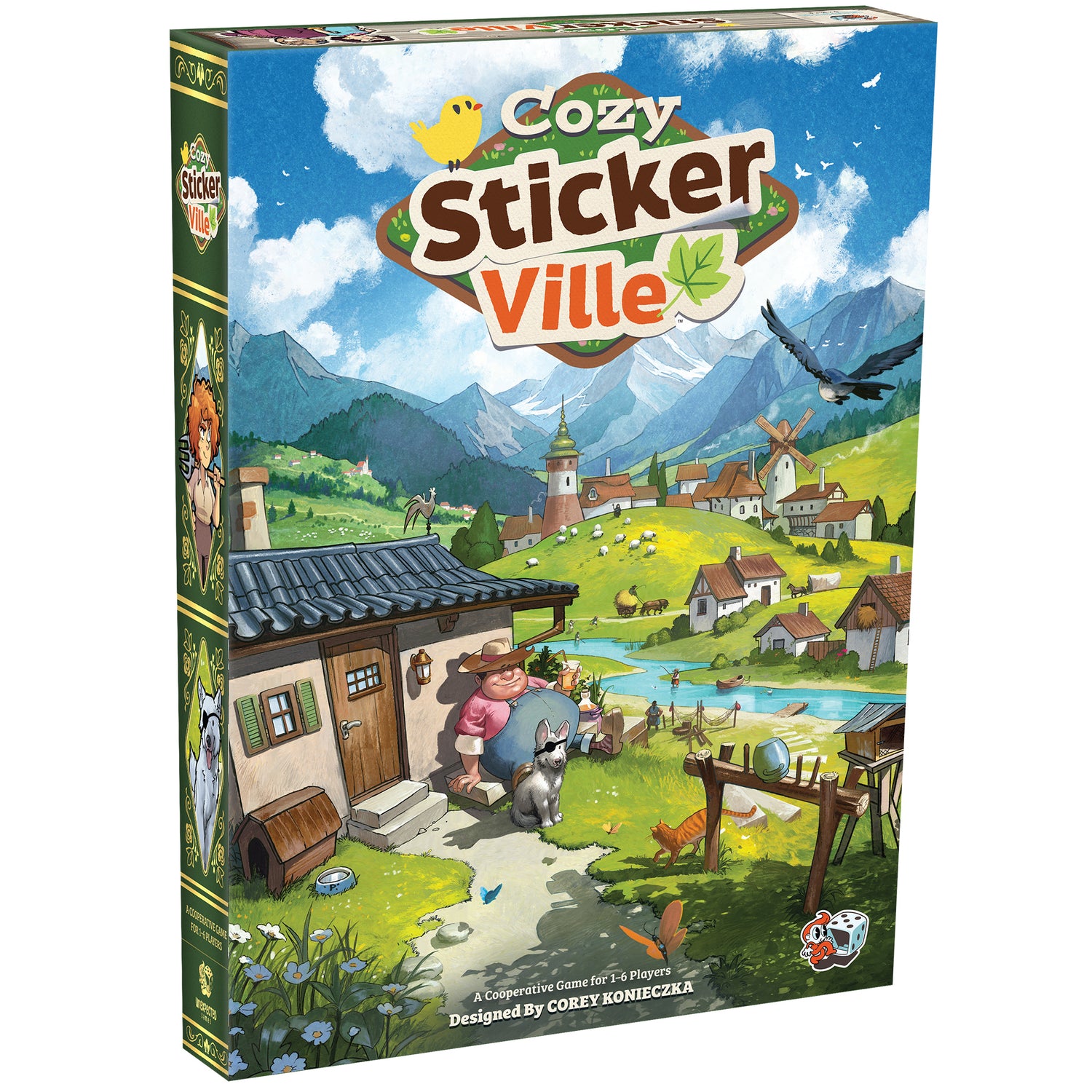 Cozy Stickerville English board game box front
