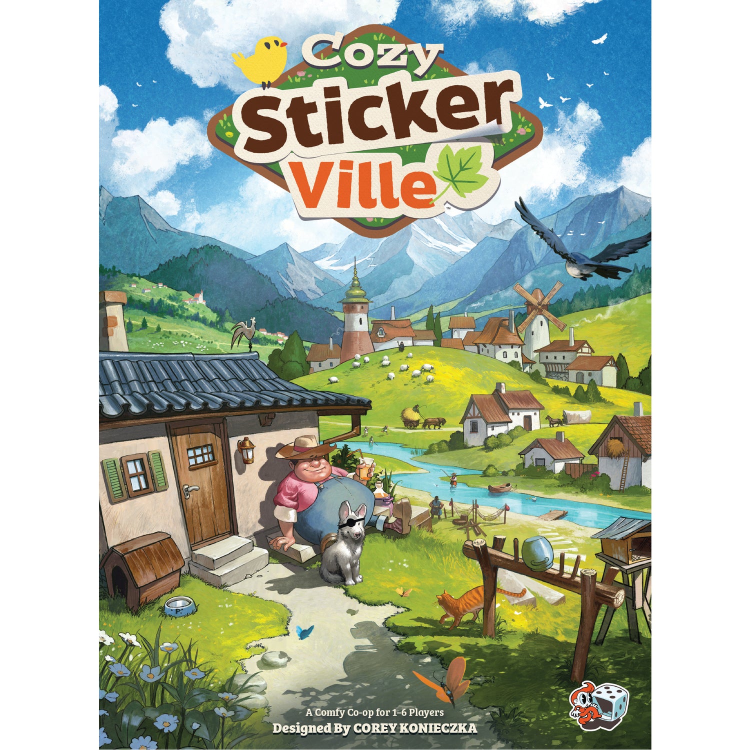 Cozy Stickerville stickers and village components