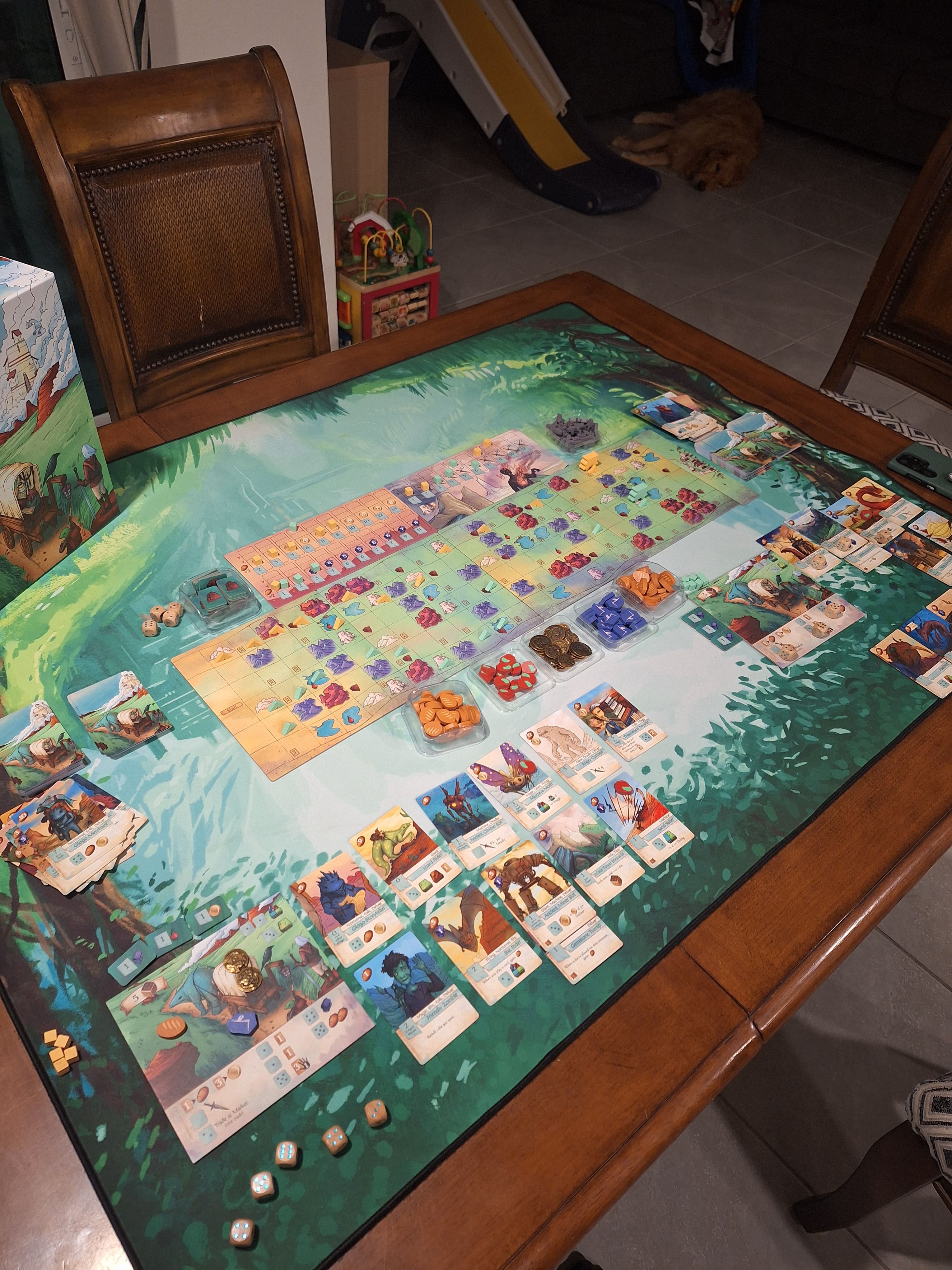 Creature Caravan board game in progress