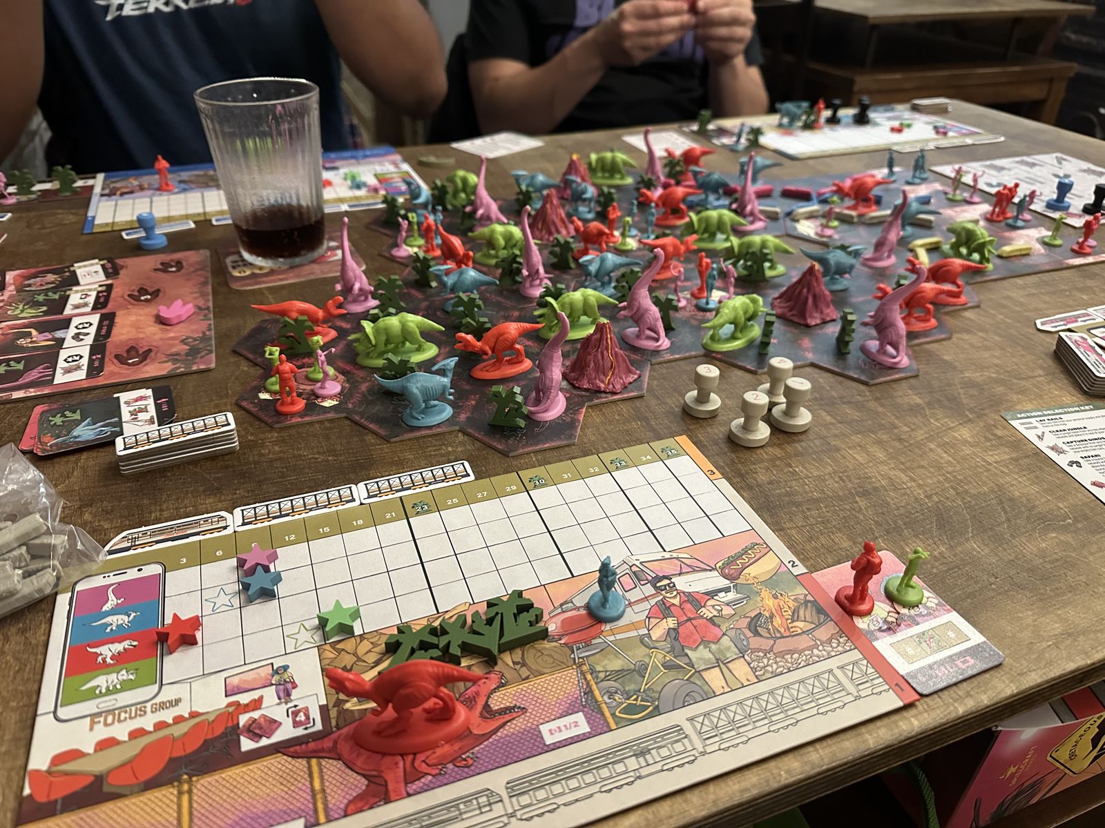 Four-player Cretaceous Rails game in progress