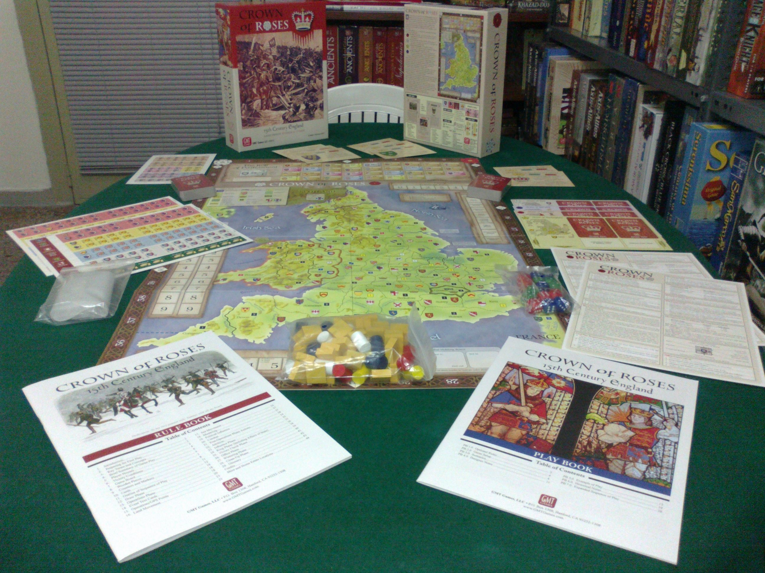 Crown of Roses board game components