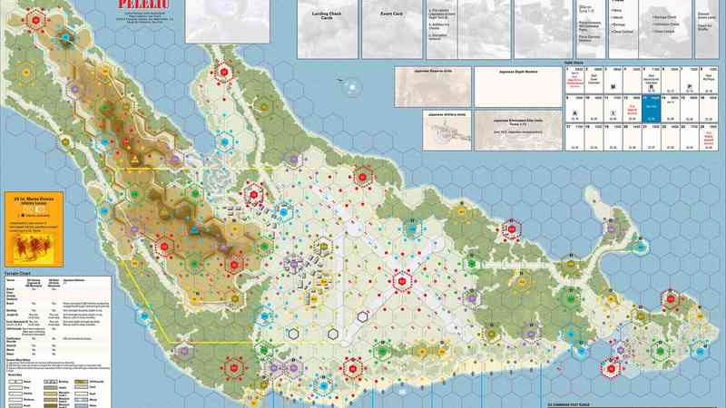 D-Day at Peleliu operational map and counters