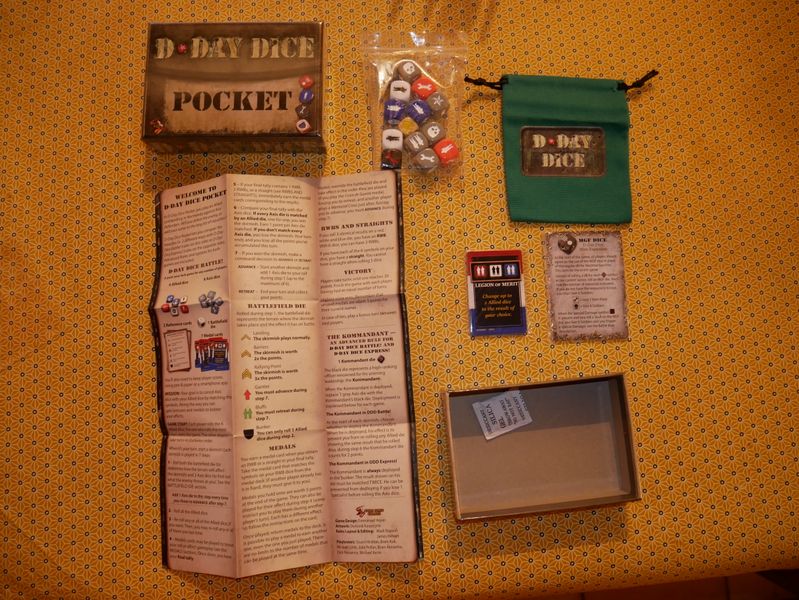 D-Day Dice Pocket open box setup