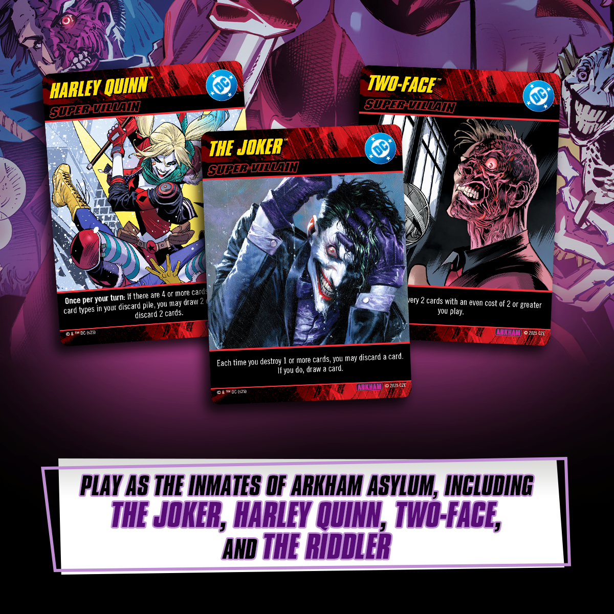 Arkham Asylum deck-building game setup