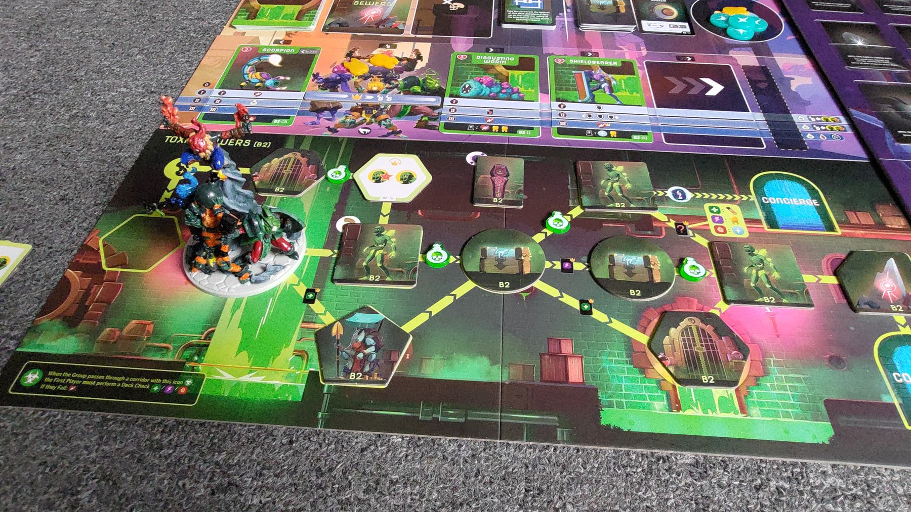 Dead Cells board game Toxic Sewers biome during play
