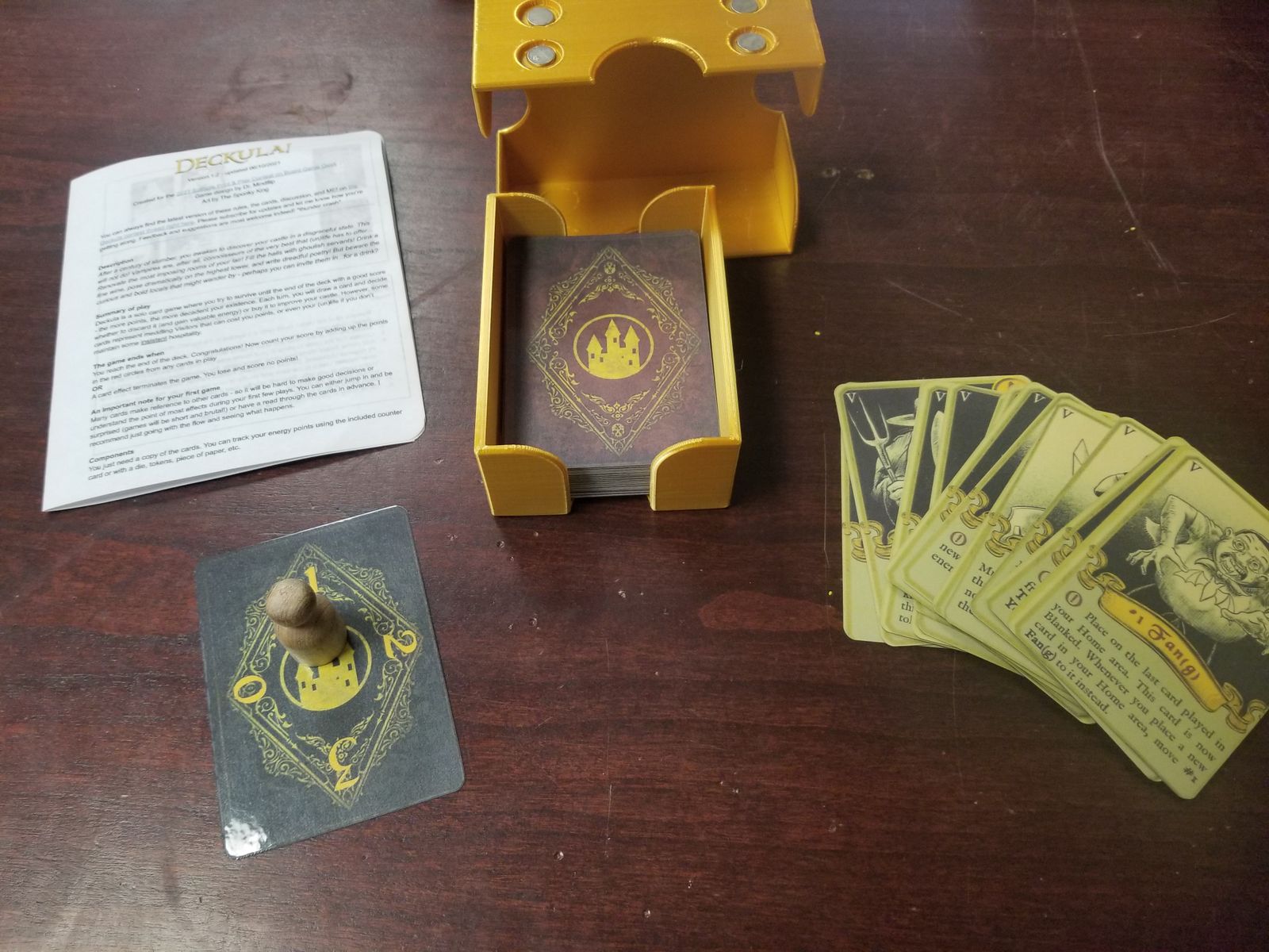 Deckula illustrated card components