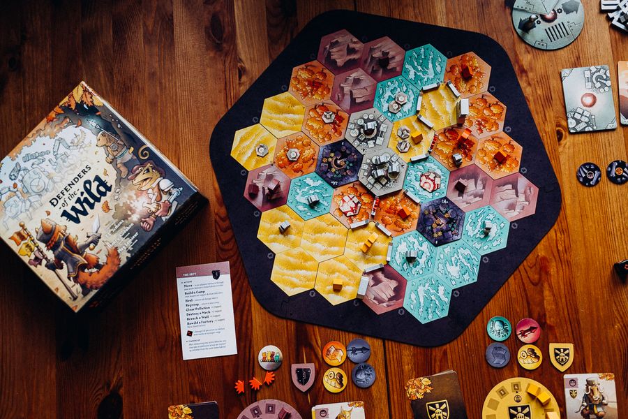 Defenders of the Wild modular board during play