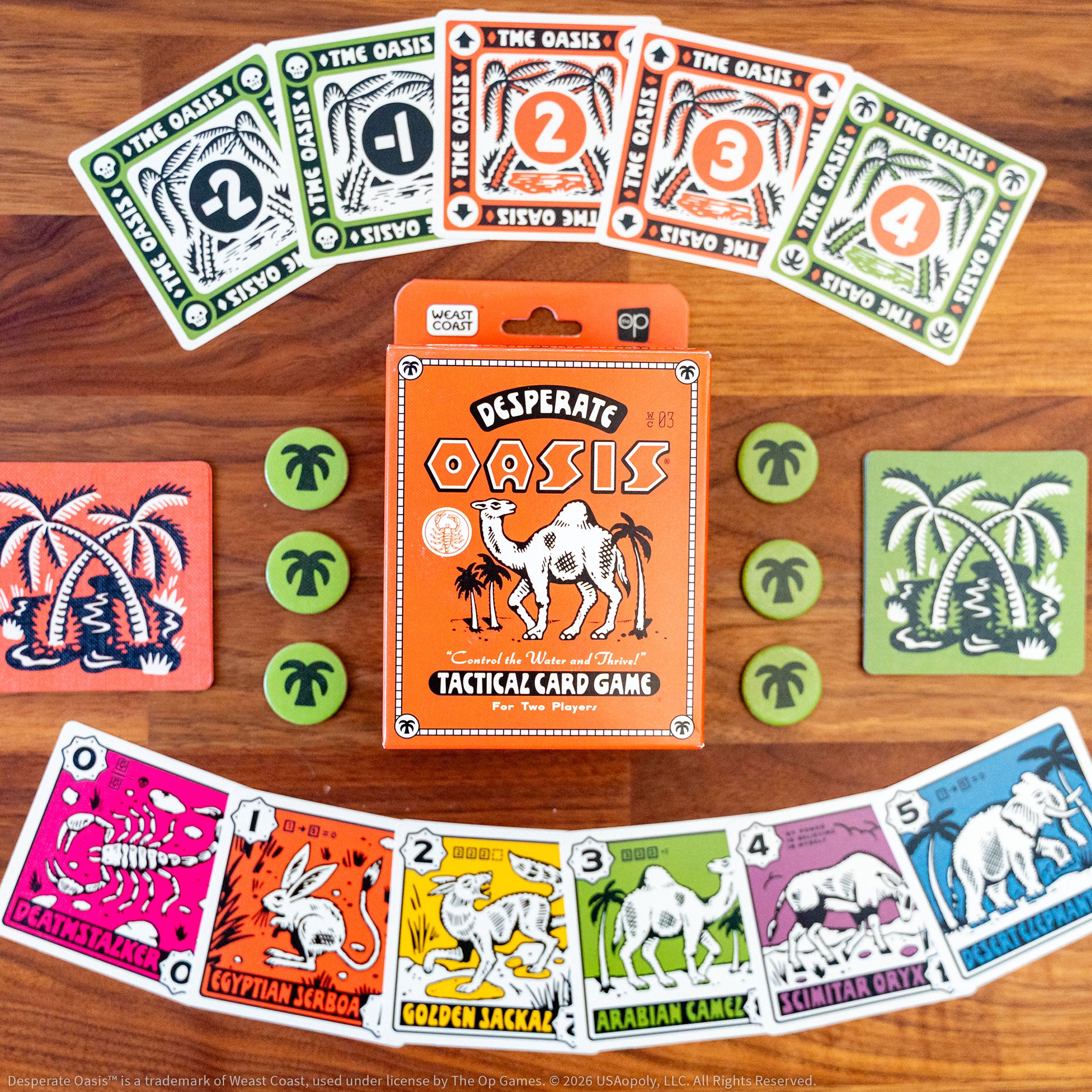 Desperate Oasis cards and game components