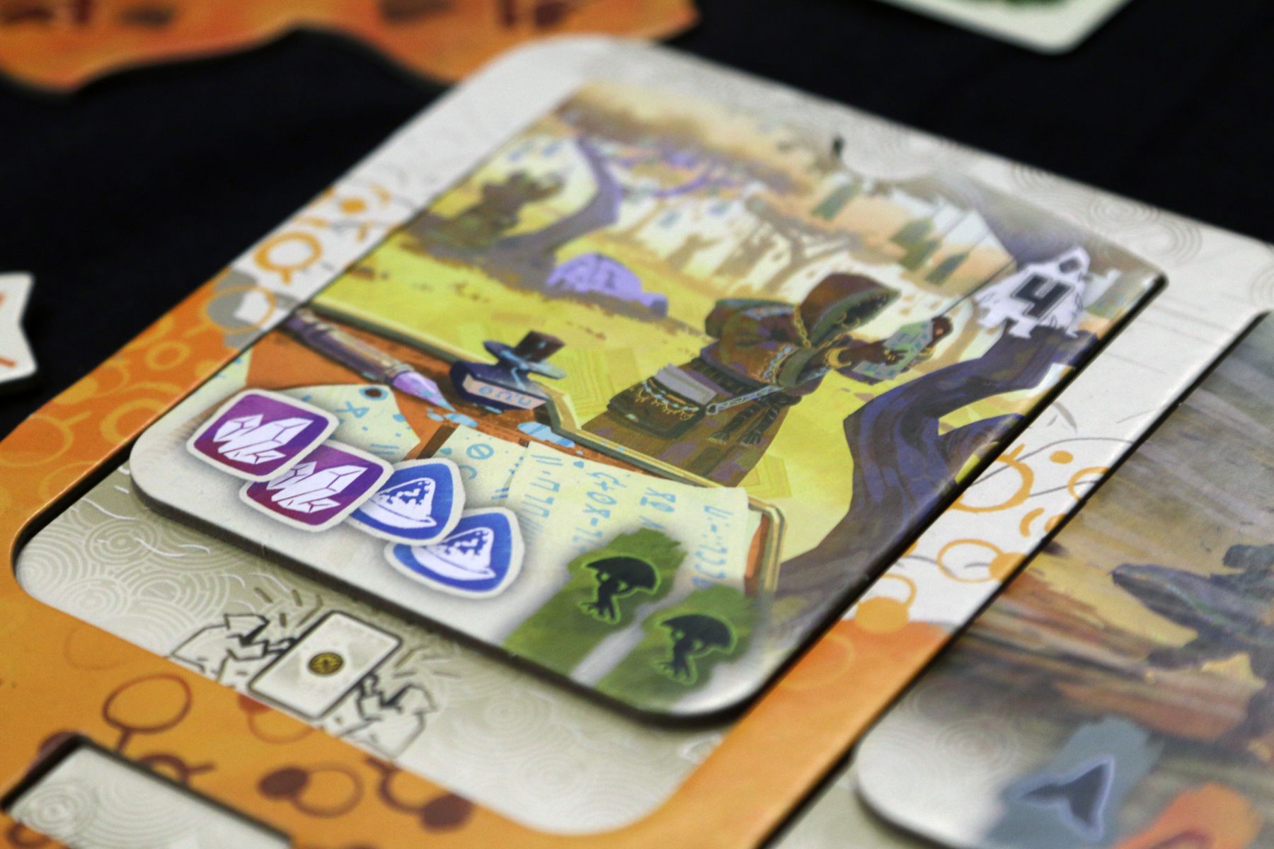 Dewan game in progress on a table
