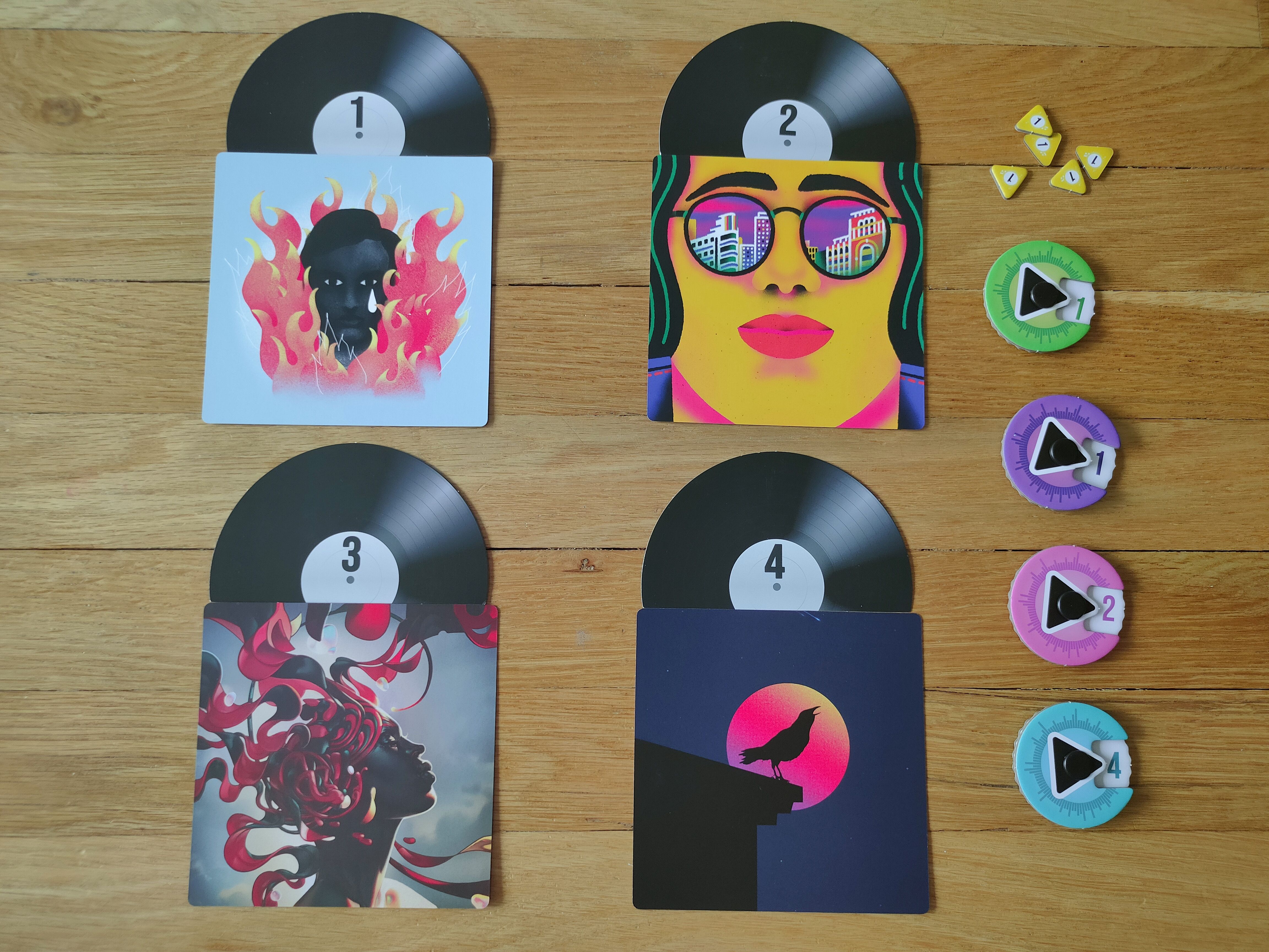 Disc Cover game being played with sleeve cards