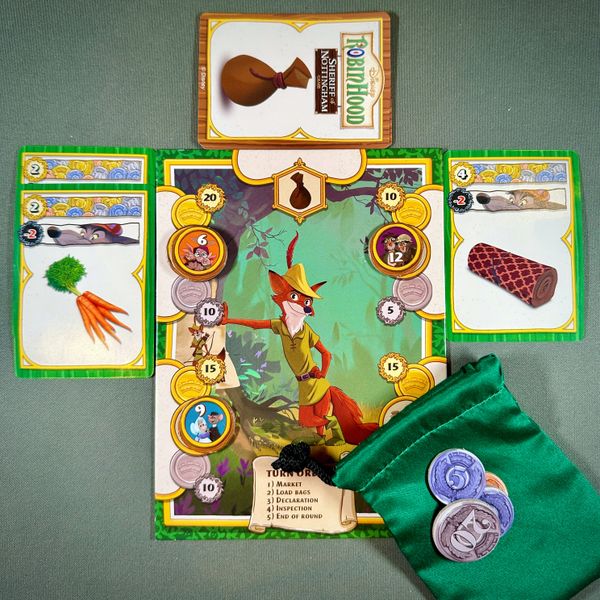 Disney Robin Hood player board and cards