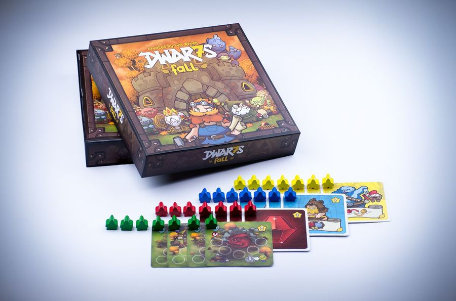 Dwar7s Fall board game components studio spread