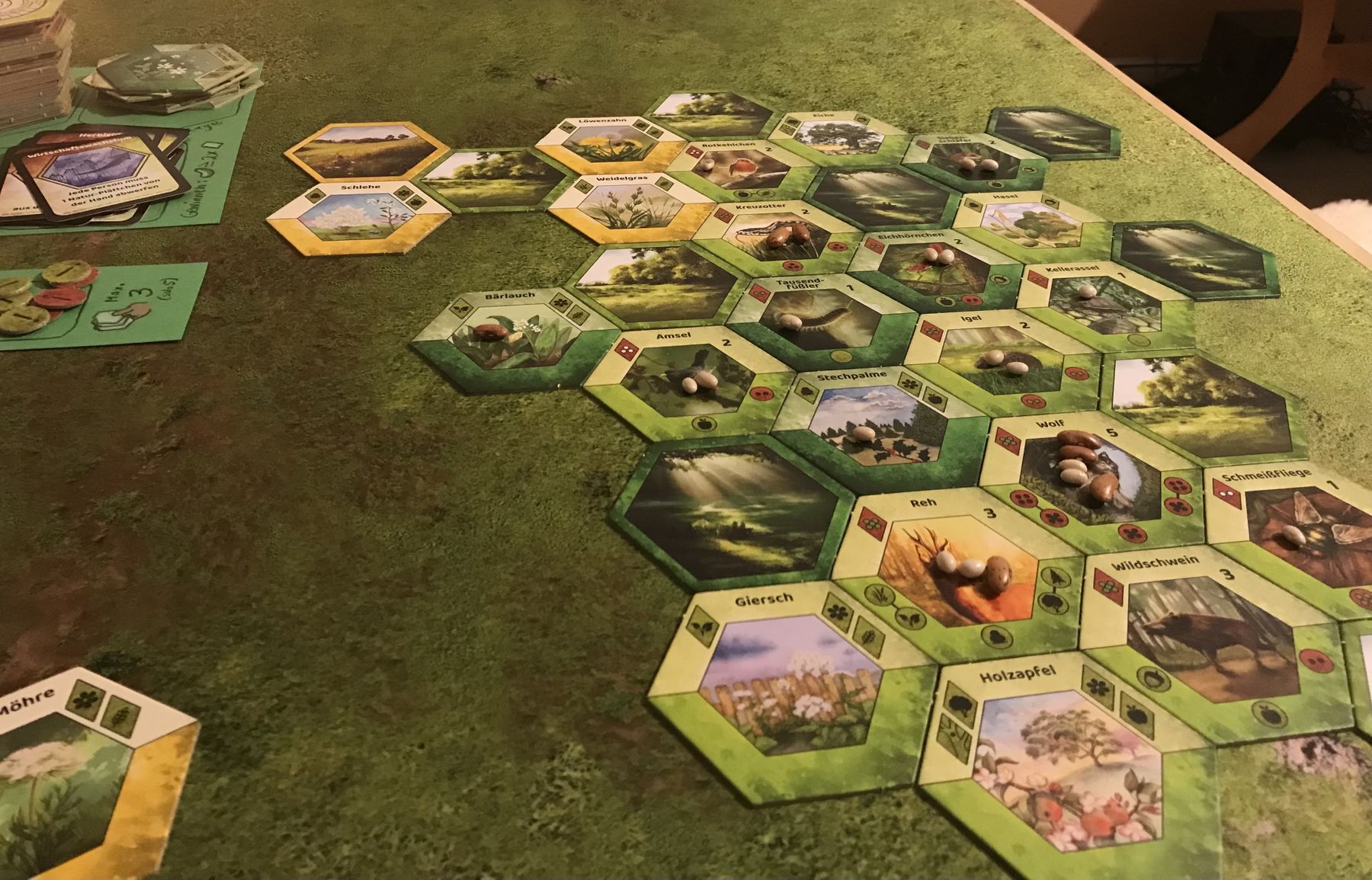 Ecogon modular ecosystem near the end of a game