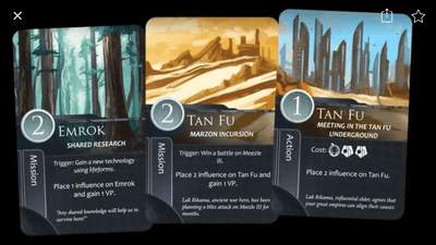 Empires of the Void II action and mission cards