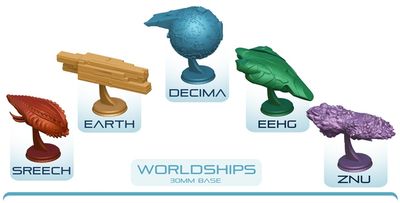 Empires of the Void II worldship miniatures