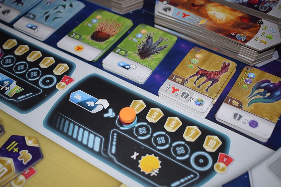 Entropy board game set up on a table