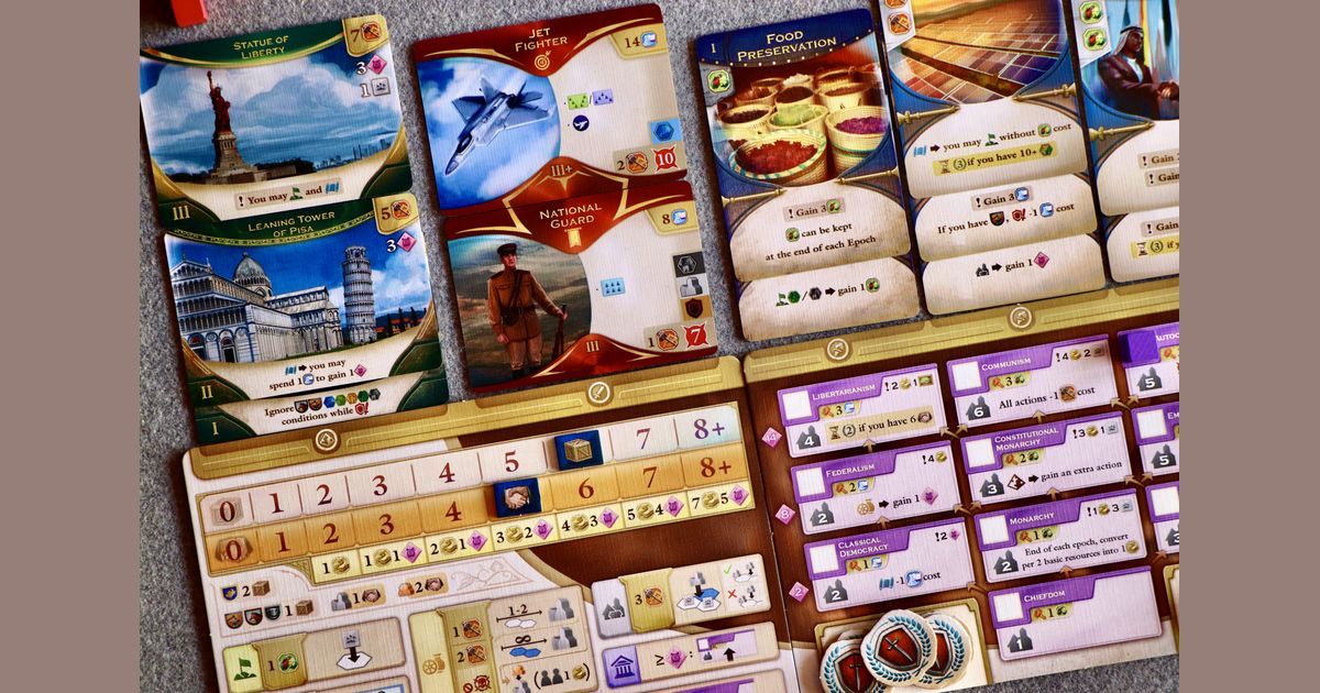 Epochs Course of Cultures board game in play