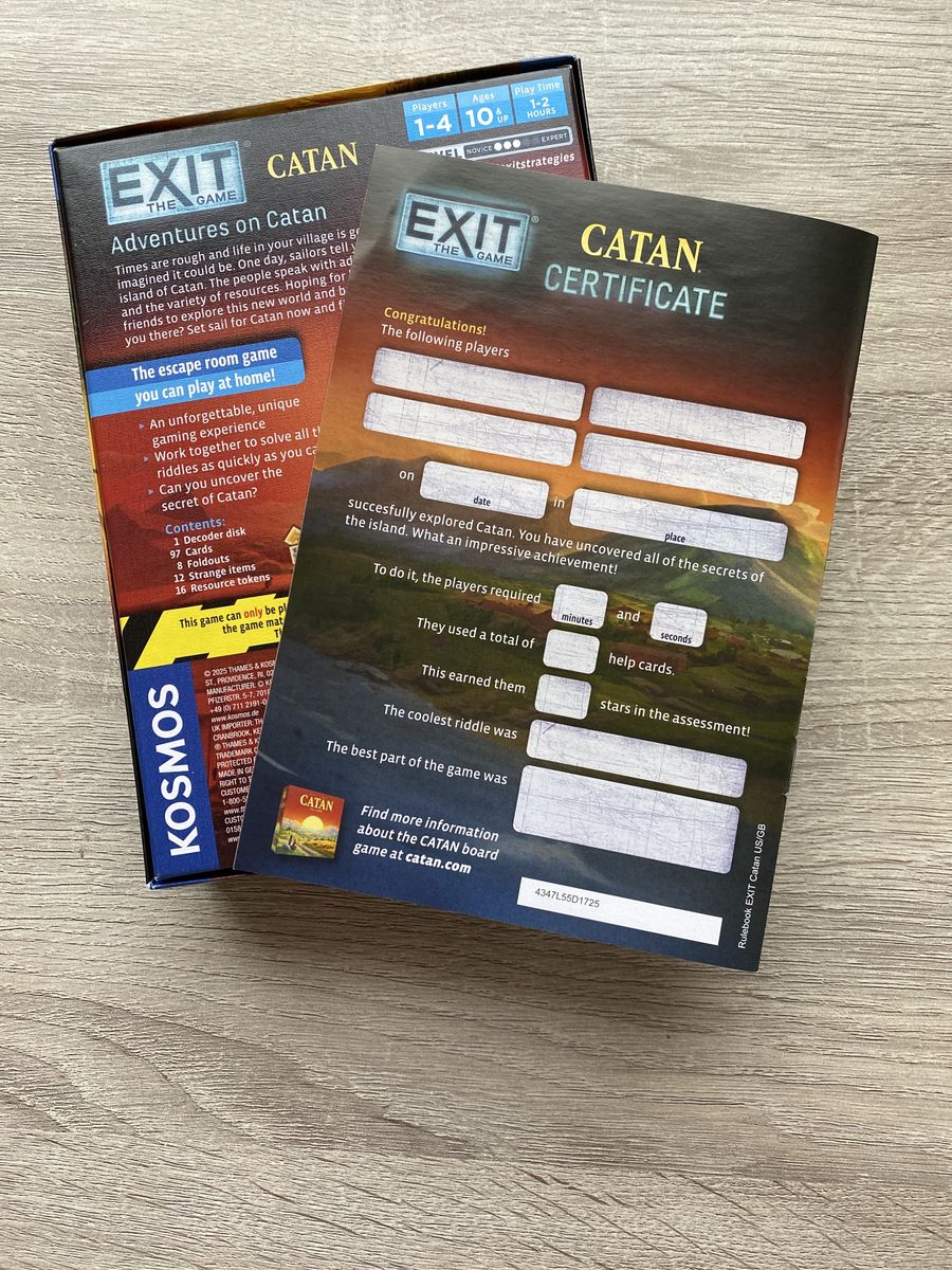 EXIT Adventures on Catan English box back