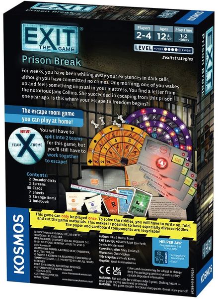 Back of EXIT Prison Break English box