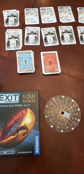 EXIT Lord of the Rings game arranged on a table