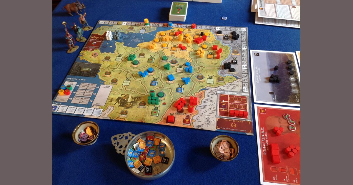 Falling Sky board game setup