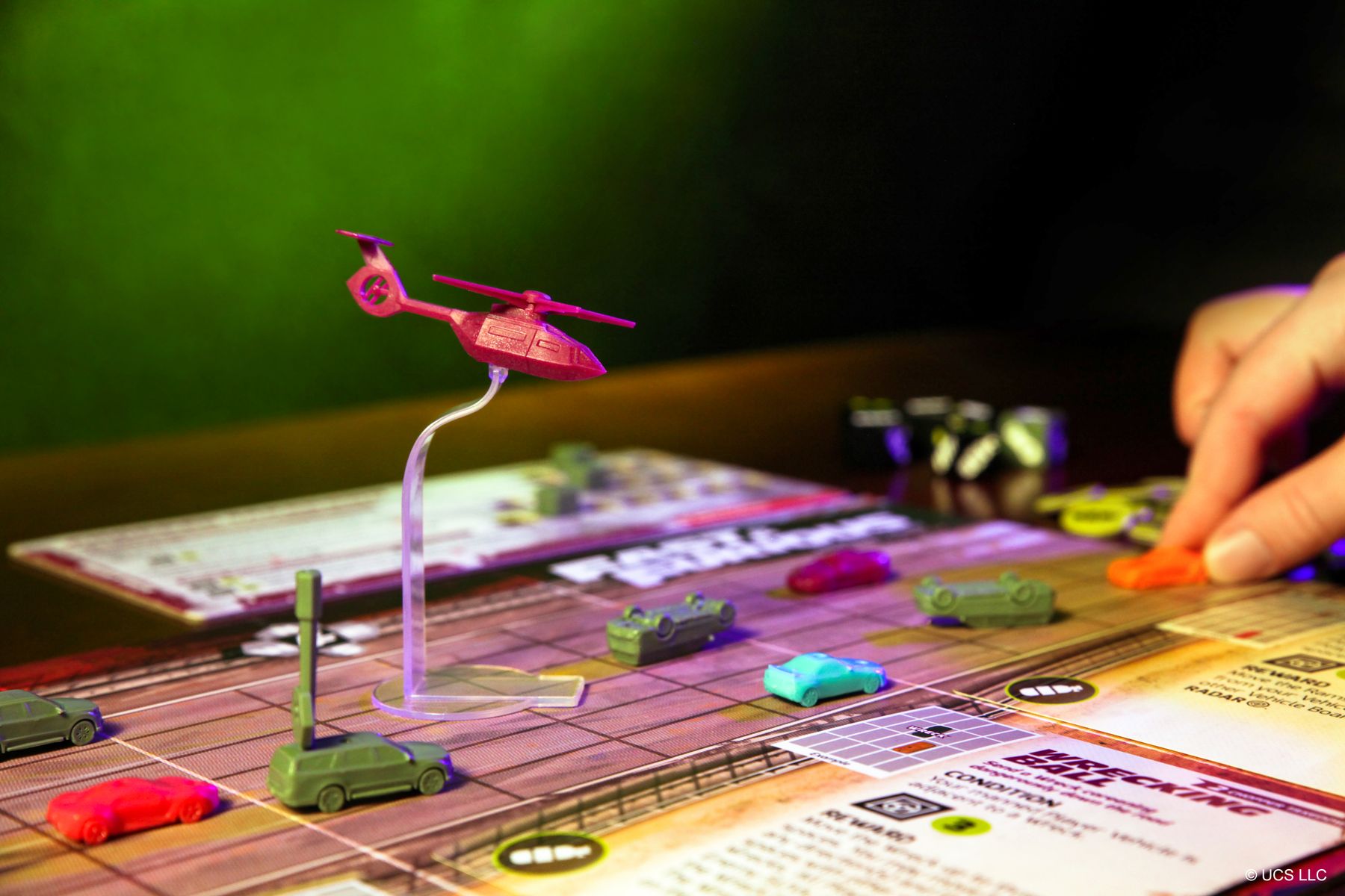 Fast and Furious Highway Heist board game components