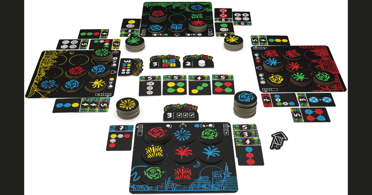 Festival gameplay with colourful city firework tableau