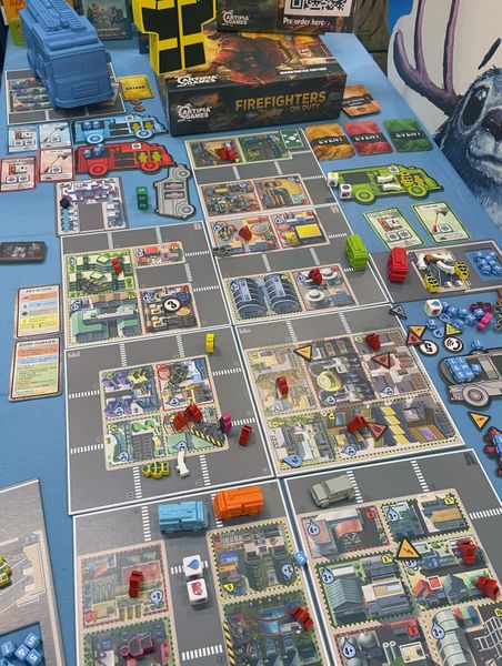 Firefighters on Duty game in play at SPIEL 2024