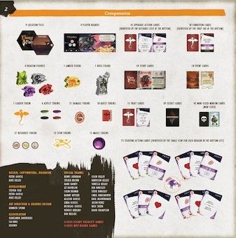 Flame and Fang board game components
