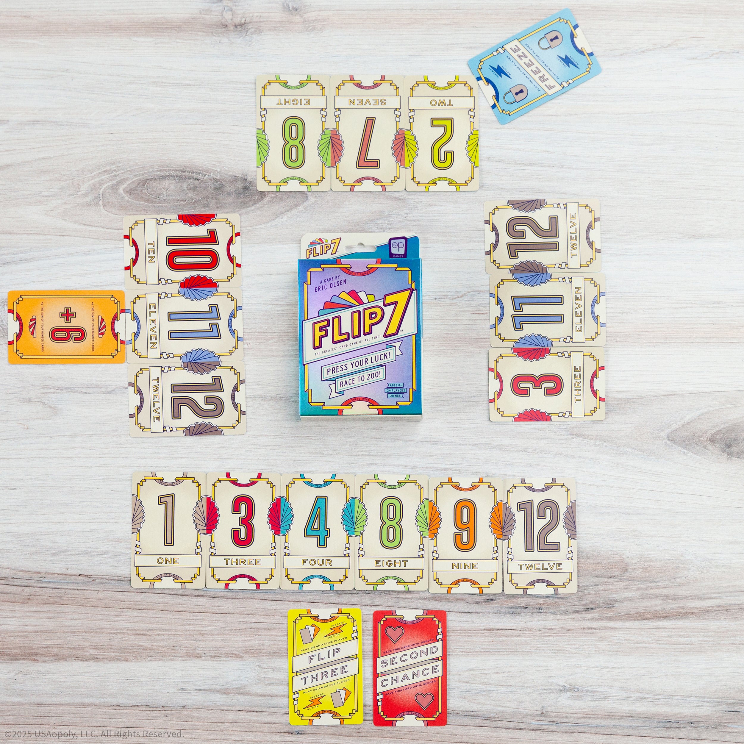Flip 7 number and special cards