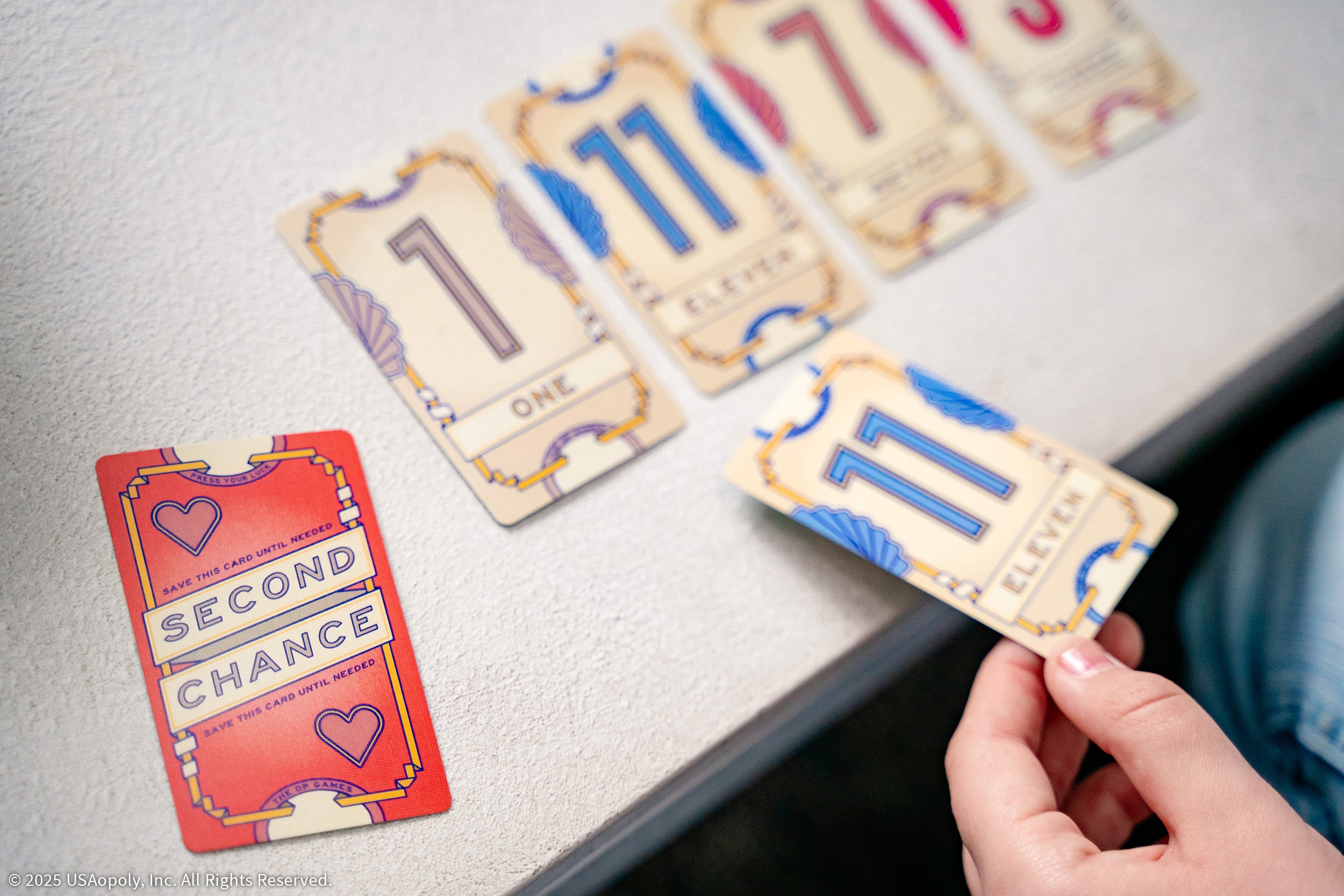 Friends playing Flip 7 at a table