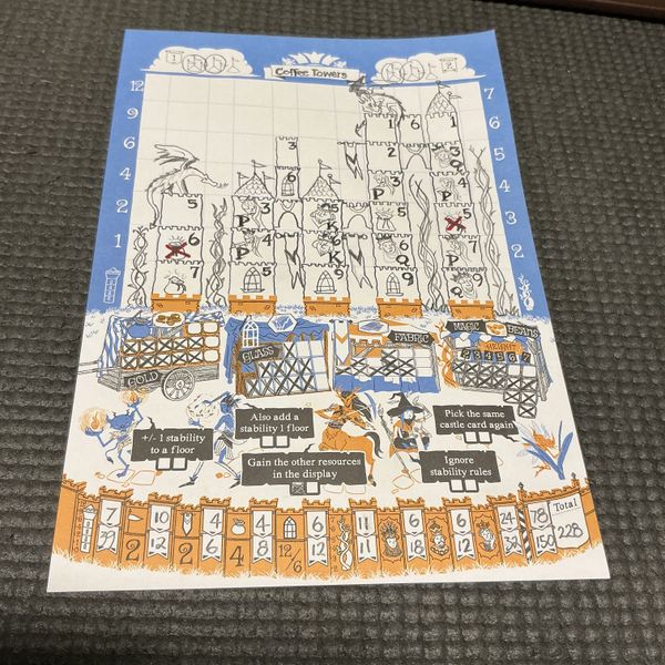Detailed Flip Pick Towers castle drawing