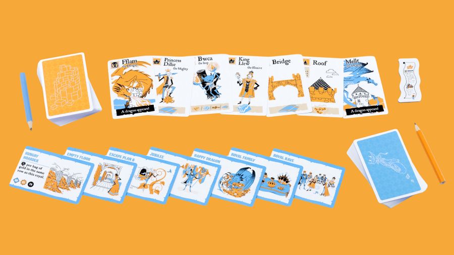 Flip Pick Towers score sheets with drawn castles