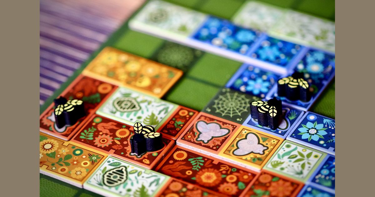 Flower Fields game in progress on a table