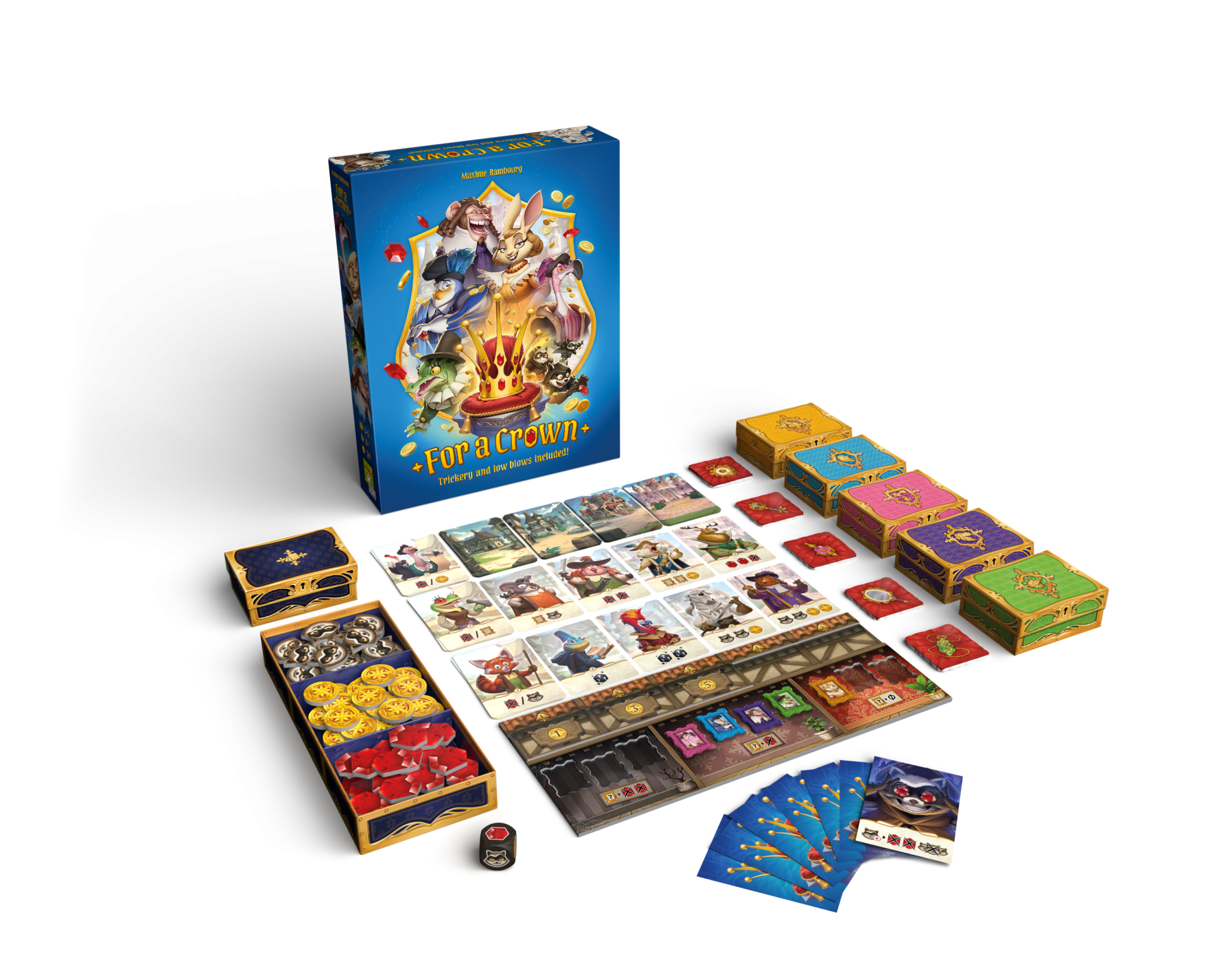 For a Crown English game components and cards