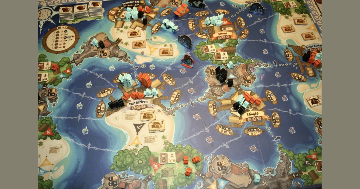 Fortunes of Scoundrel Bay game board setup