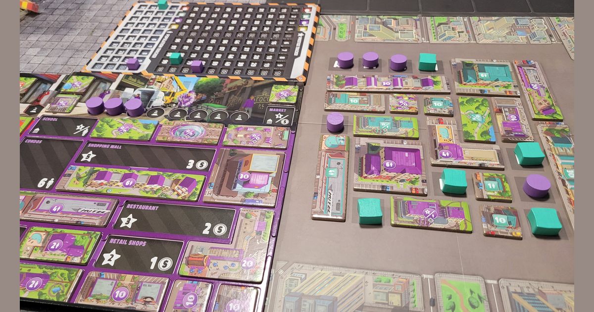 Foundations of Metropolis shared city filled with building tiles