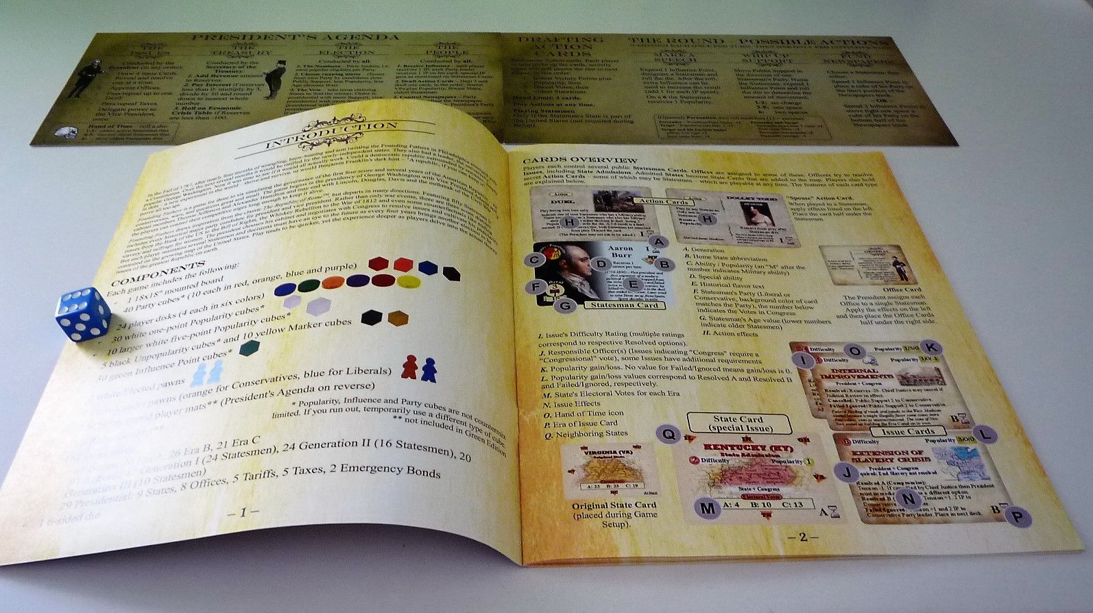 Founding Fathers rulebook and player aids