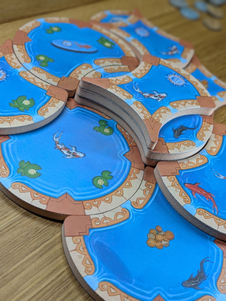 Fountains board game in progress