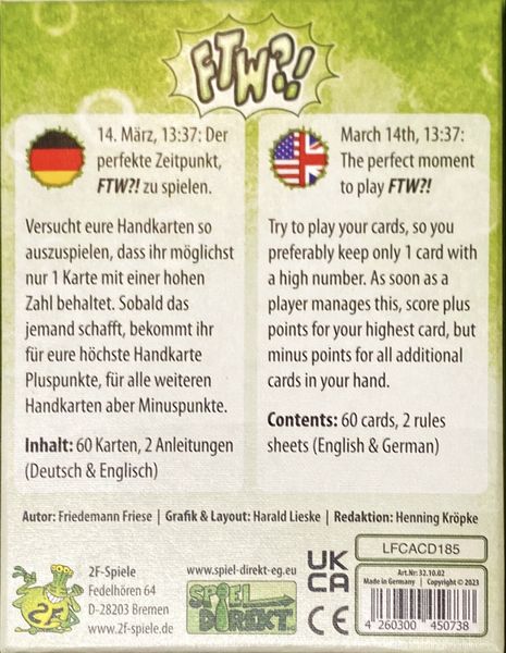FTW English edition back cover