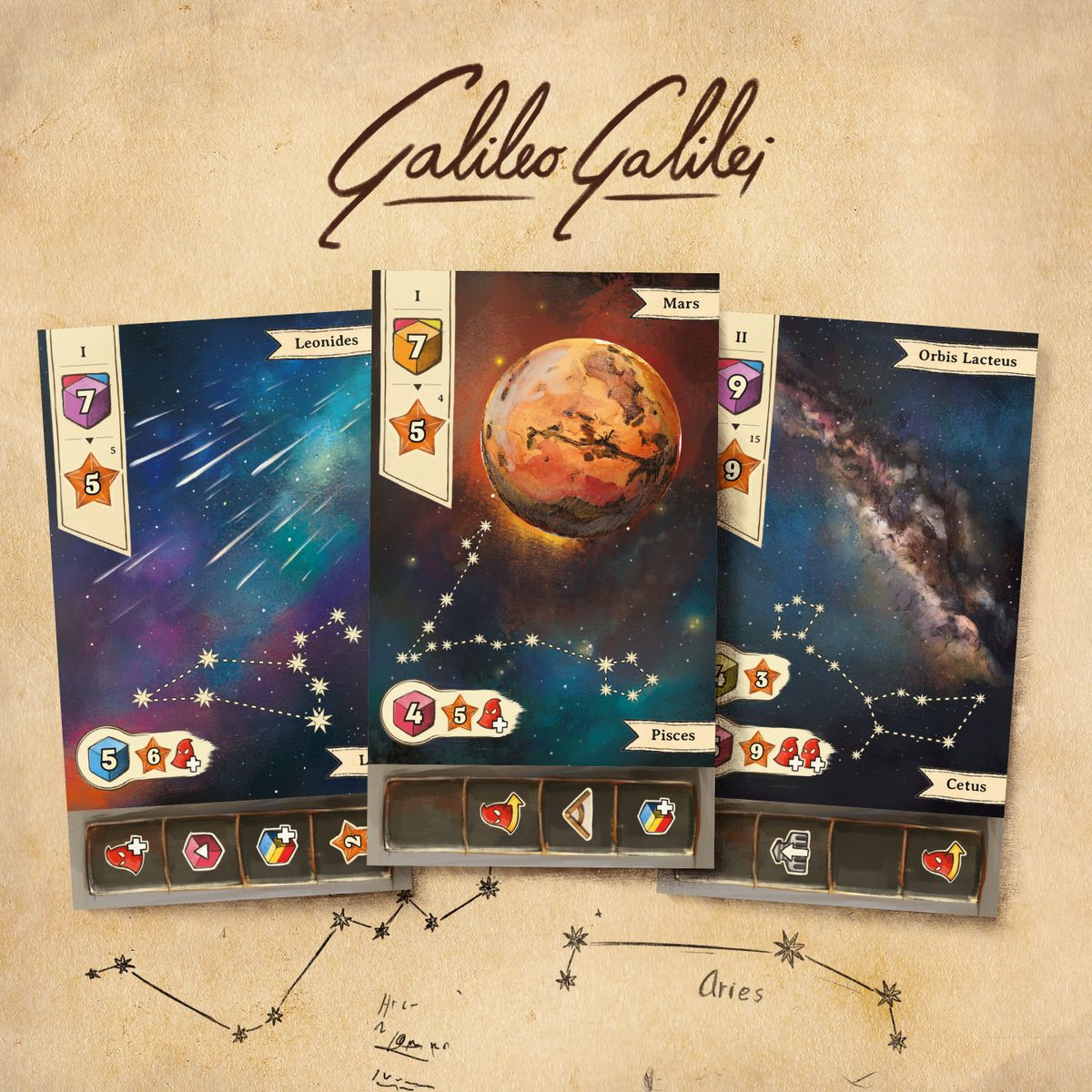 Galileo Galilei celestial discovery cards