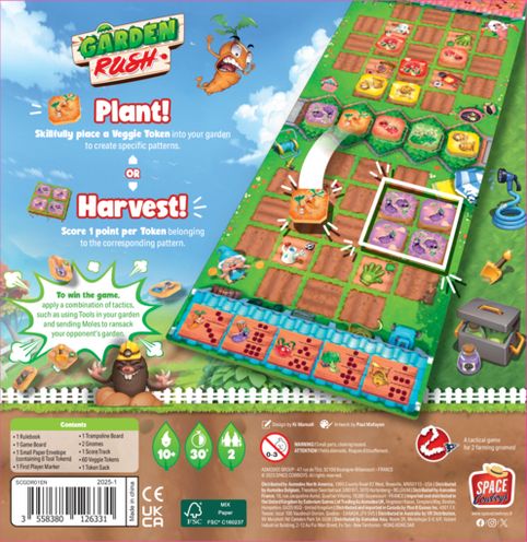 Garden Rush box back and component overview