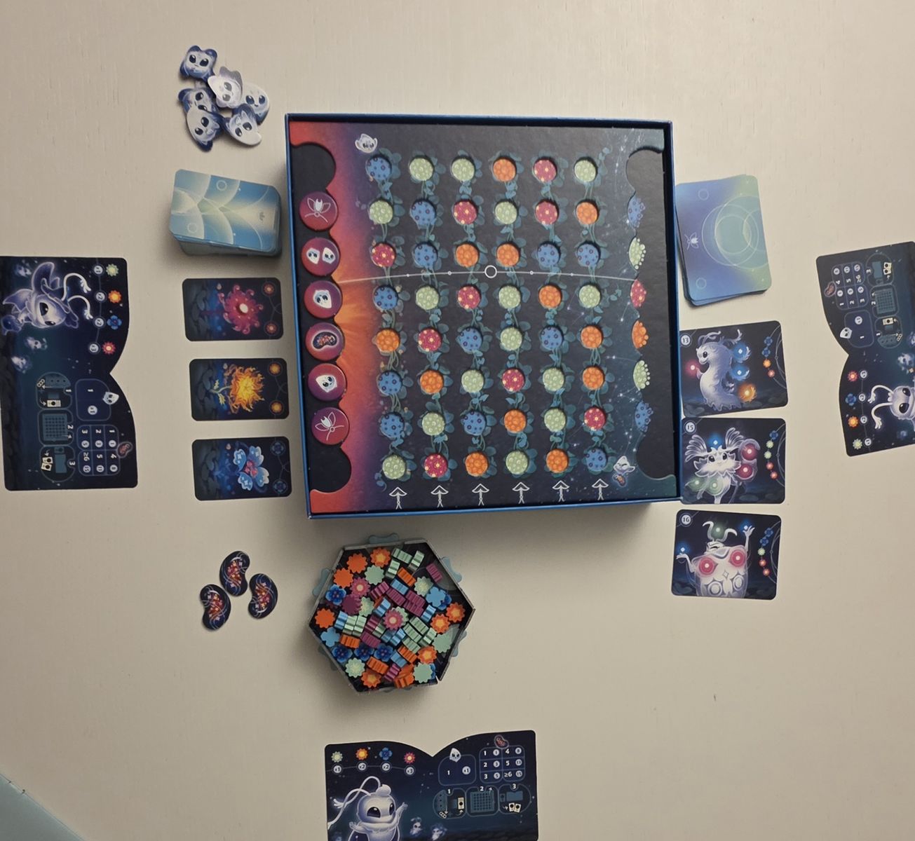 Gloomies board game table setup