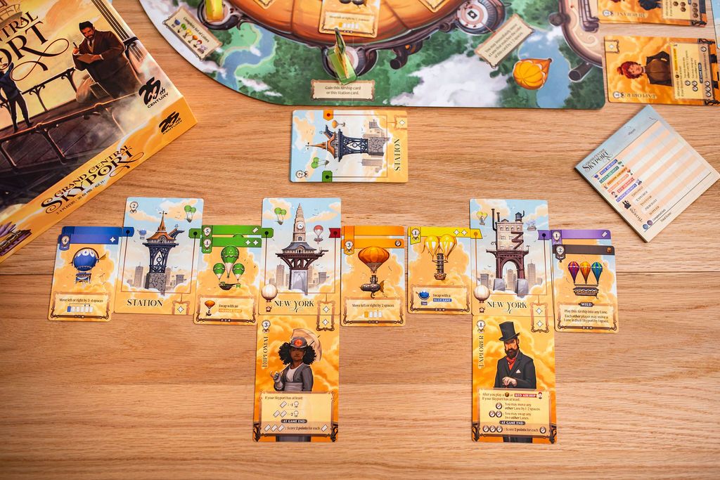 Close view of Grand Central Skyport cards