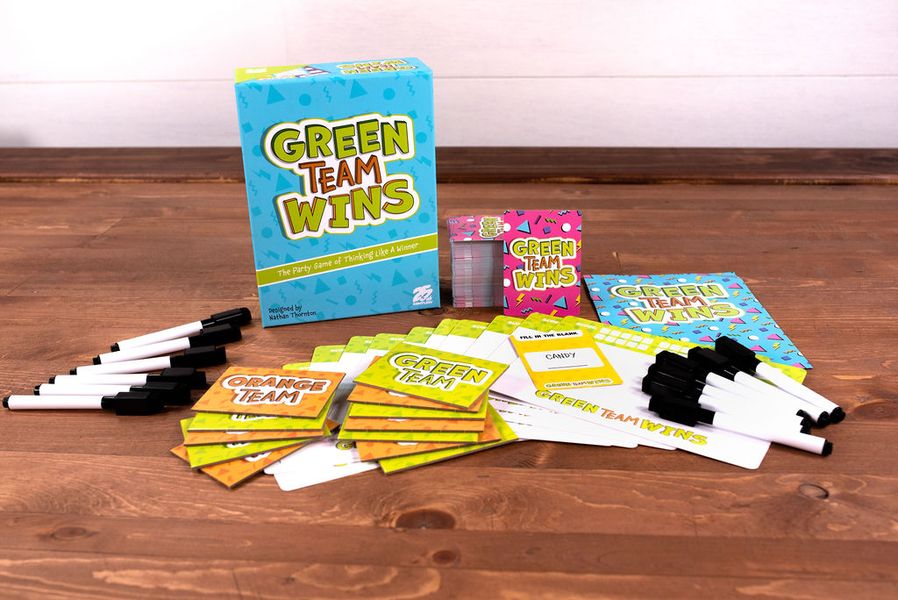 Green Team Wins box and components display