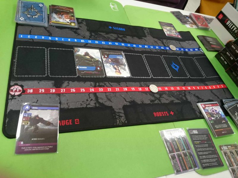 Guilty Gear Strive board game duel in progress