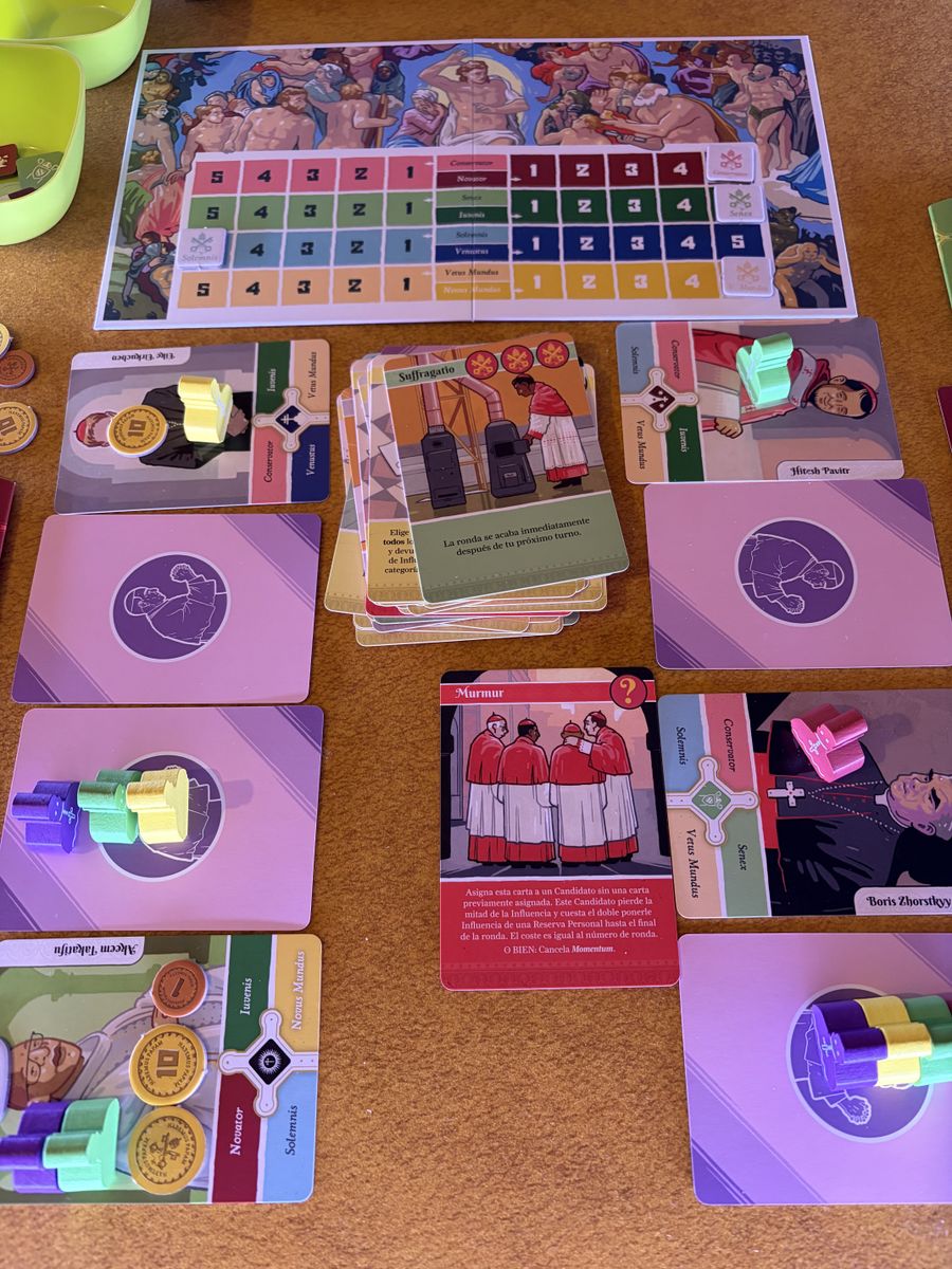 Close view of Habemus Papam election cards and influence